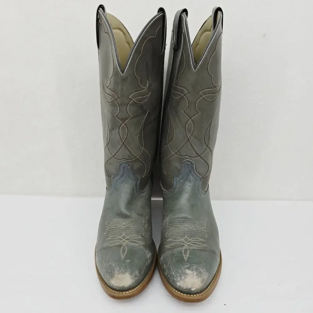 Vintage Acme Men's Western Cowboy Boots Gray 12